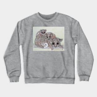 Ring-tailed possum and babies Crewneck Sweatshirt